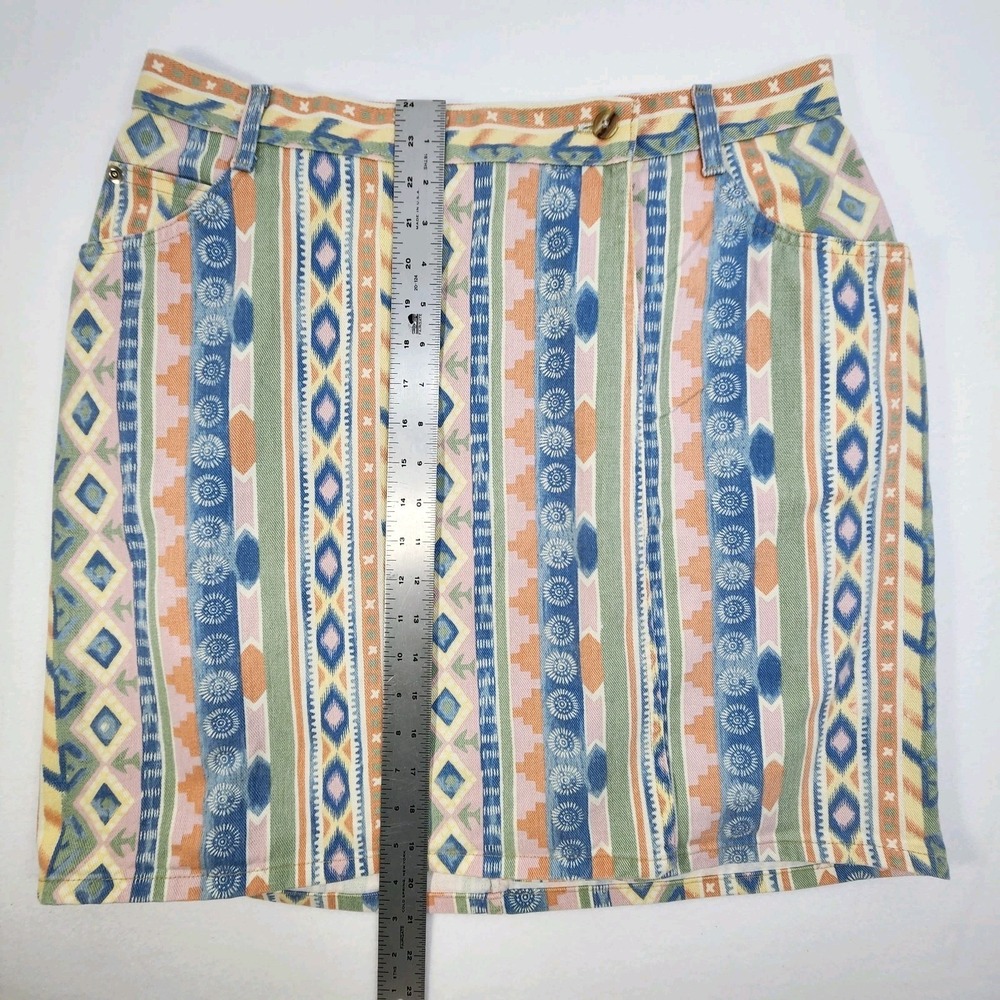 Vintage Vivaldi Jeanswear Denim Wrap Skirt 16 Petite Southwest Cowgirl USA - Picture 7 of 8